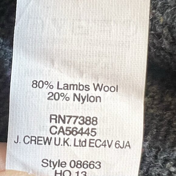 J Crew Women’s Lambswool Large Sweater Jeweled Donegal Pullover Gray Embellished - Picture 5 of 10